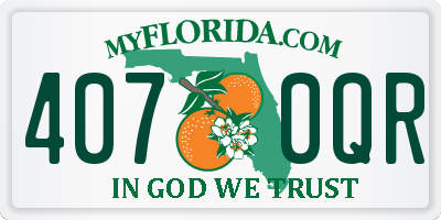FL license plate 4070QR