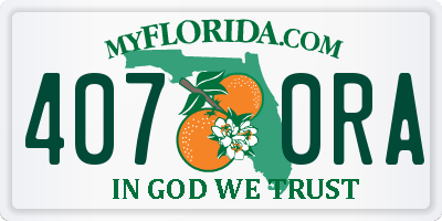 FL license plate 4070RA