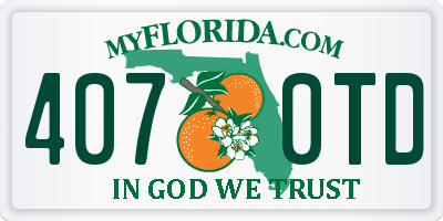 FL license plate 4070TD