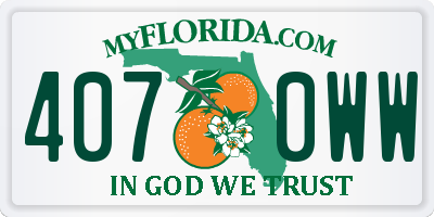 FL license plate 4070WW