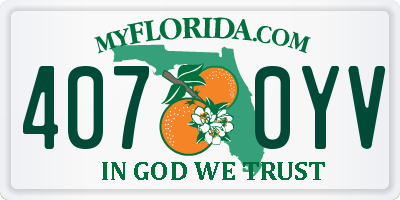 FL license plate 4070YV