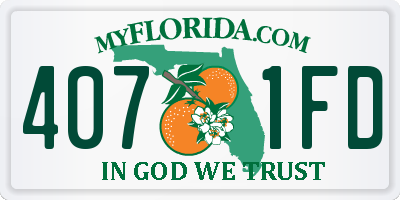 FL license plate 4071FD
