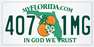 FL license plate 4071MG