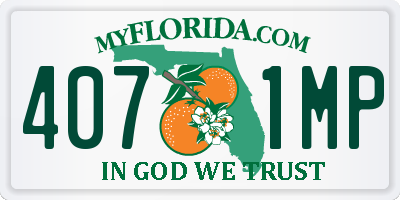 FL license plate 4071MP