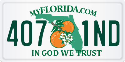 FL license plate 4071ND