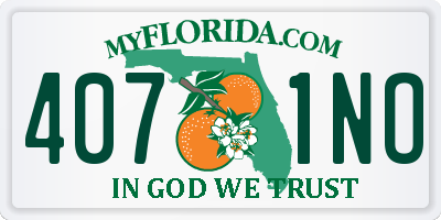 FL license plate 4071NO