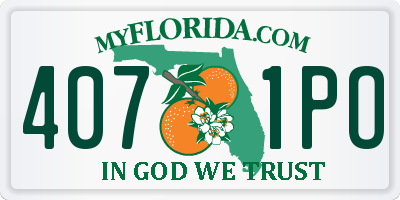 FL license plate 4071PO