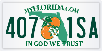 FL license plate 4071SA