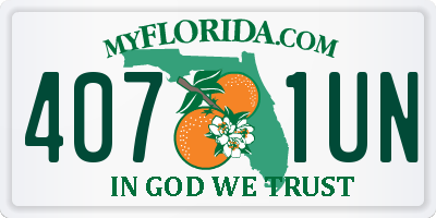 FL license plate 4071UN