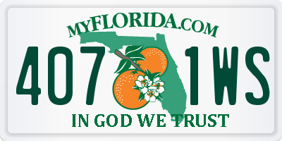 FL license plate 4071WS
