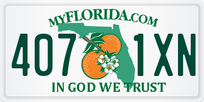 FL license plate 4071XN