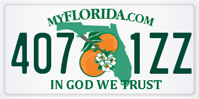 FL license plate 4071ZZ