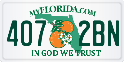 FL license plate 4072BN