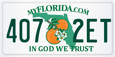FL license plate 4072ET