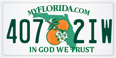 FL license plate 4072IW