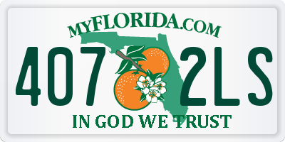 FL license plate 4072LS