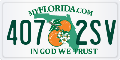 FL license plate 4072SV