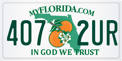 FL license plate 4072UR