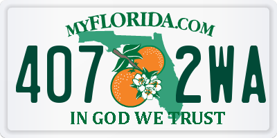 FL license plate 4072WA