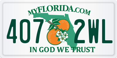 FL license plate 4072WL