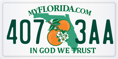 FL license plate 4073AA