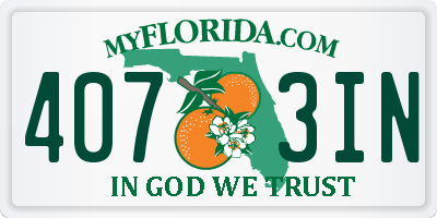 FL license plate 4073IN
