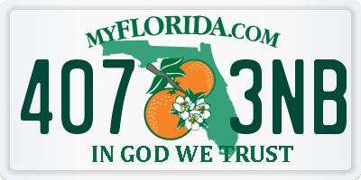 FL license plate 4073NB