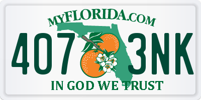 FL license plate 4073NK