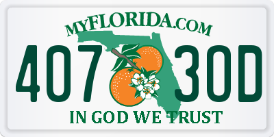 FL license plate 4073OD