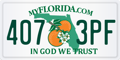 FL license plate 4073PF