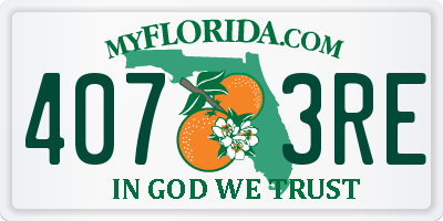 FL license plate 4073RE