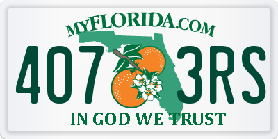 FL license plate 4073RS