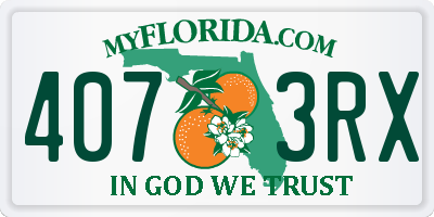 FL license plate 4073RX