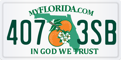 FL license plate 4073SB