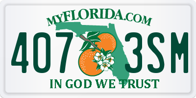 FL license plate 4073SM