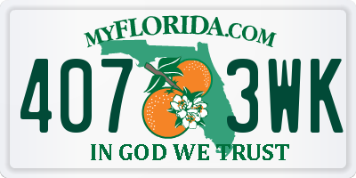FL license plate 4073WK