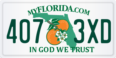 FL license plate 4073XD