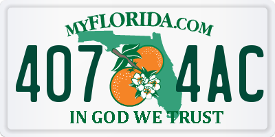 FL license plate 4074AC