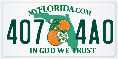 FL license plate 4074AO