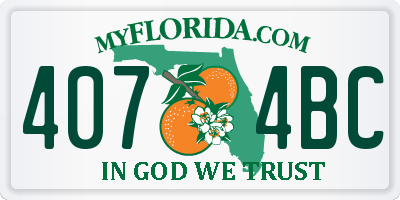 FL license plate 4074BC