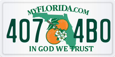 FL license plate 4074BO