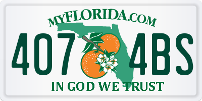 FL license plate 4074BS