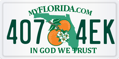 FL license plate 4074EK