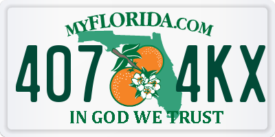 FL license plate 4074KX