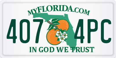 FL license plate 4074PC