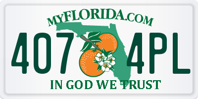 FL license plate 4074PL