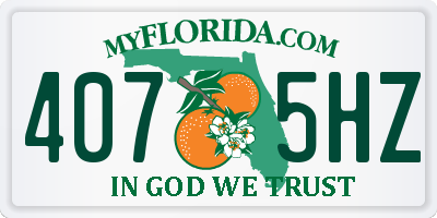 FL license plate 4075HZ