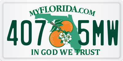 FL license plate 4075MW
