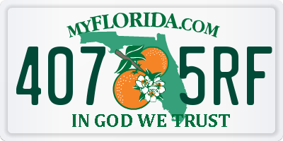 FL license plate 4075RF