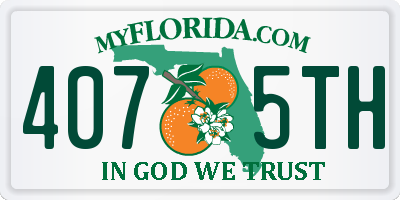 FL license plate 4075TH